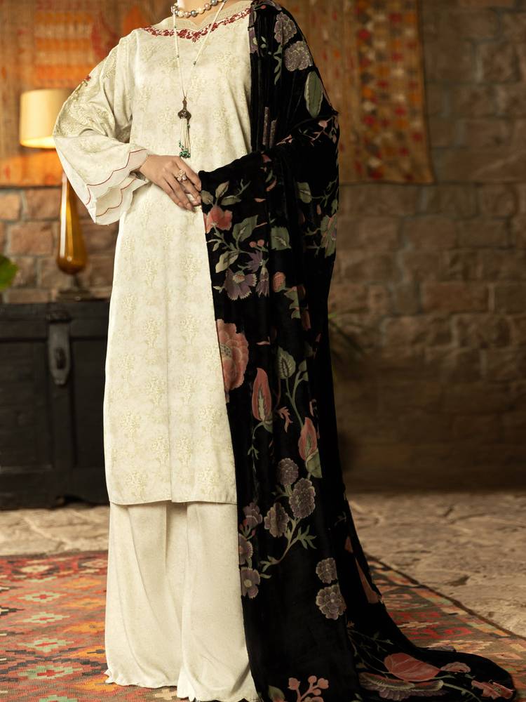 Saya Embroidered Lawn Unstitched 3 Piece Suit SY18F 8A - Festive Collection