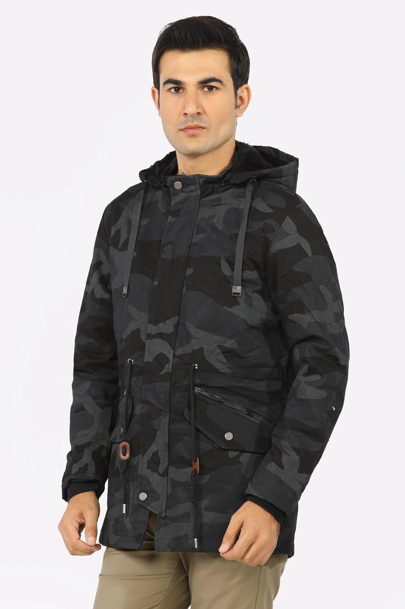 CHARCOAL CAMOUFLAGE JACKET, UNDEFINED, DINERS, MODJEN FOR THE MODERN  GENERATION